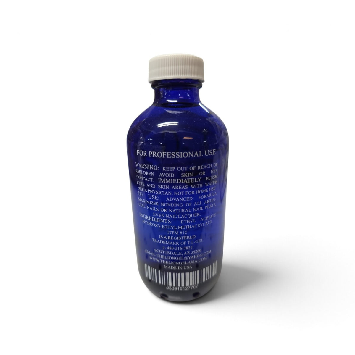 T-L-Gel Bonder Primer 8 fl oz back label and UPC