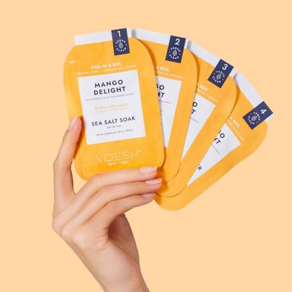 VOESH Deluxe Pedicure In A Box 4 In 1 (Hộp 50 gói) - Mango Delight 