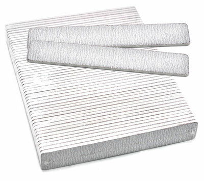 Professional Nail Files Grit 80/80, Jumbo Zebra Rectangle (50pcs in a Pack) - Made in USA