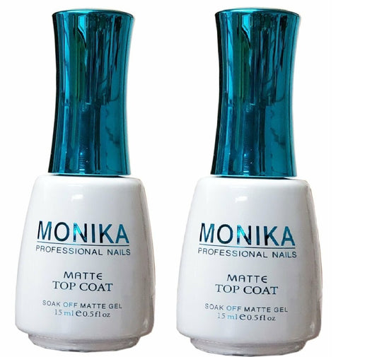 MONIKA Professional - Gel ngâm UV/LED (Không cần lau) LỚP PHỦ MỜ - 0,5 fl.oz/15mL (Gói 2)