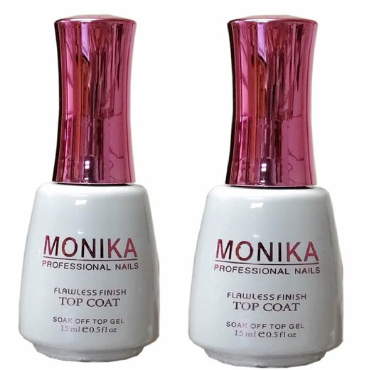 MONIKA Professional - Gel ngâm UV/LED (Không cần lau) LỚP PHỦ TRÊN - 0,5 fl.oz/15mL (Gói 2)