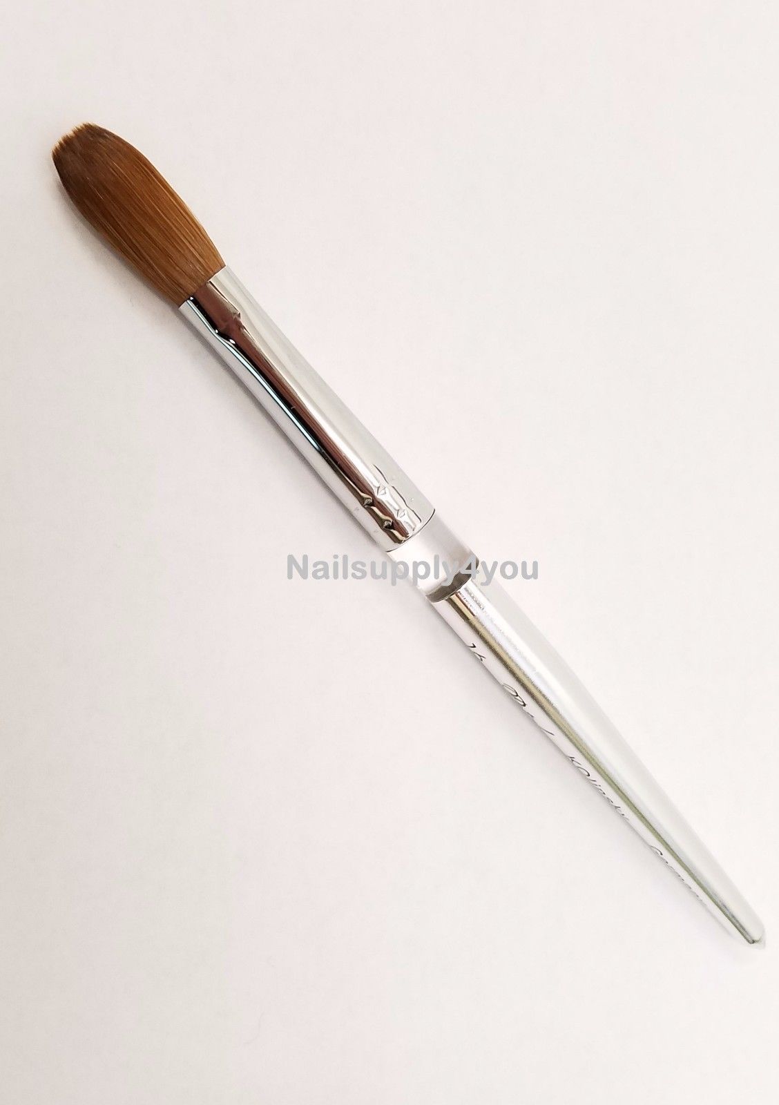 Petal Kolinsky Silver Handle Professional Acrylic Powder Nail Brush  (CRIMPED)