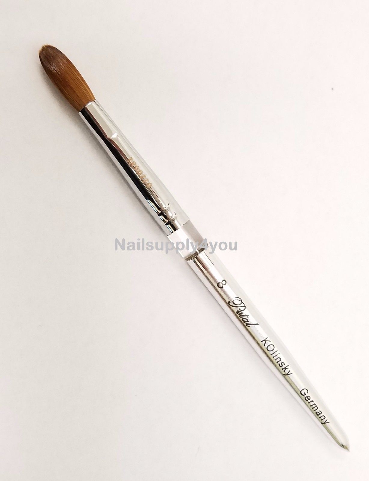 Petal Kolinsky Silver Handle Professional Acrylic Powder Nail Brush  (CRIMPED)