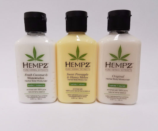 Hempz 2.25oz - 3 aromas (piña dulce + original + coco fresco) 