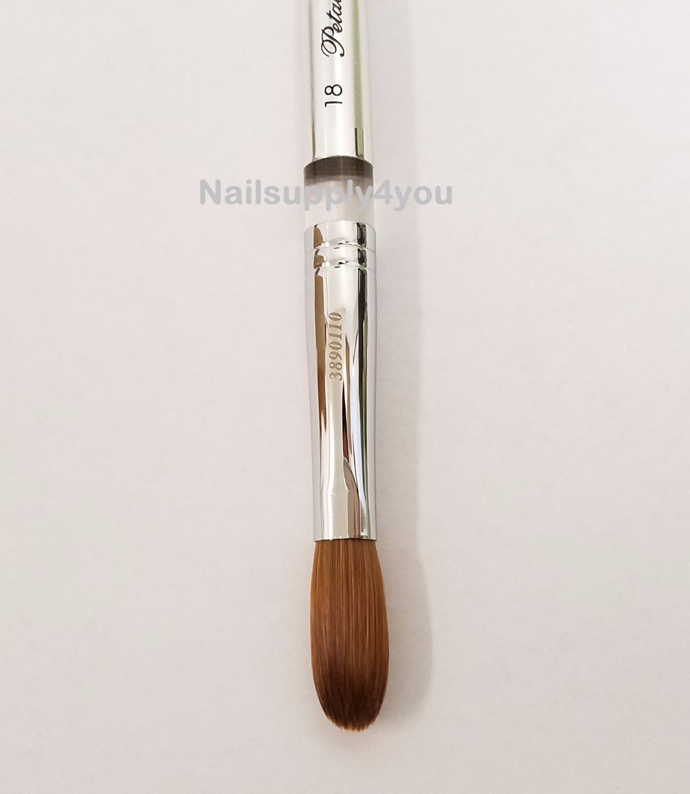 Petal Kolinsky Silver Handle Professional Acrylic Powder Nail Brush  (CRIMPED)