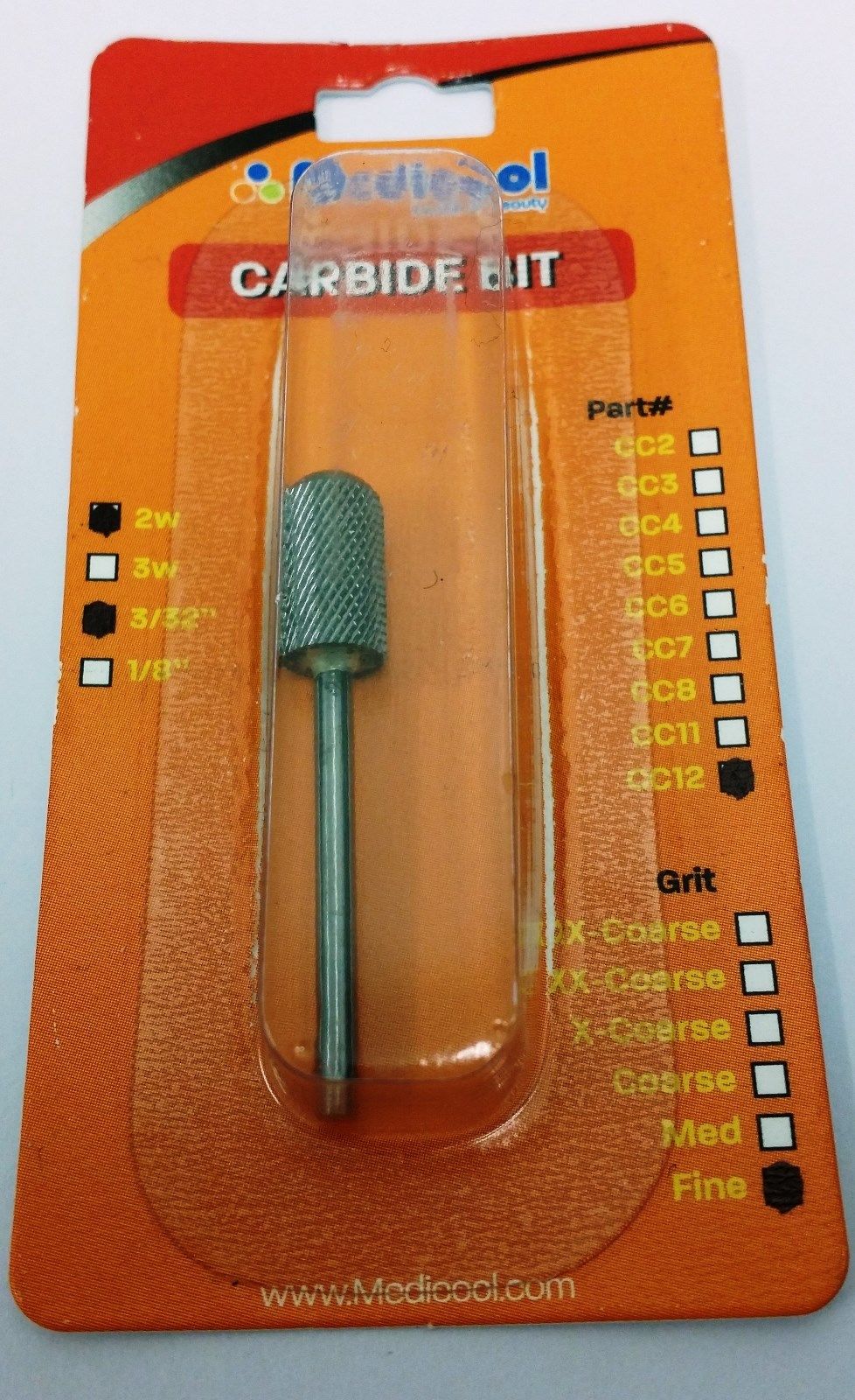 Brocas de carburo de seguridad Medicool grano *FINO* - 2 vías (CC12) 