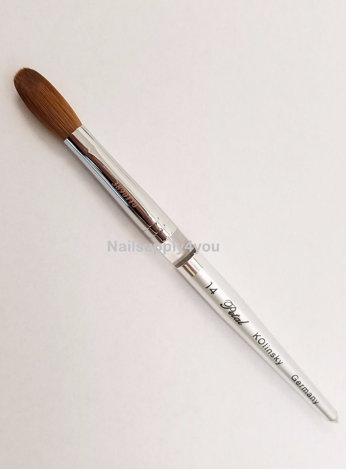 Petal Kolinsky Silver Handle Professional Acrylic Powder Nail Brush  (CRIMPED)