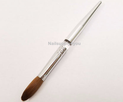 Petal Kolinsky Silver Handle Professional Acrylic Powder Nail Brush  (CRIMPED)