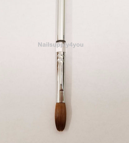 Petal Kolinsky Silver Handle Professional Acrylic Powder Nail Brush  (CRIMPED)