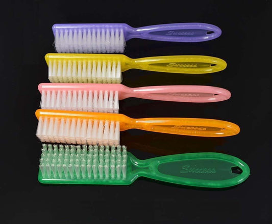 Cepillos exfoliantes para polvo de uñas para manicura, calidad profesional, colores surtidos, 5 unidades 