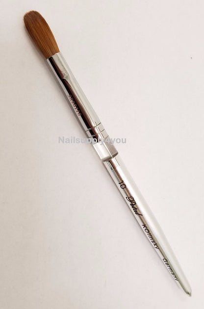 Petal Kolinsky Silver Handle Professional Acrylic Powder Nail Brush  (CRIMPED)