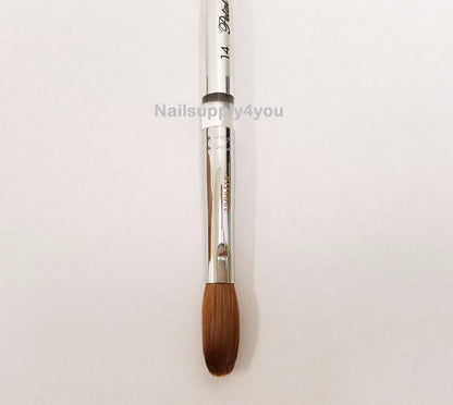 Petal Kolinsky Silver Handle Professional Acrylic Powder Nail Brush  (CRIMPED)