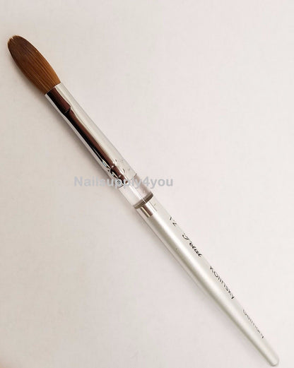 Petal Kolinsky Silver Handle Professional Acrylic Powder Nail Brush  (CRIMPED)