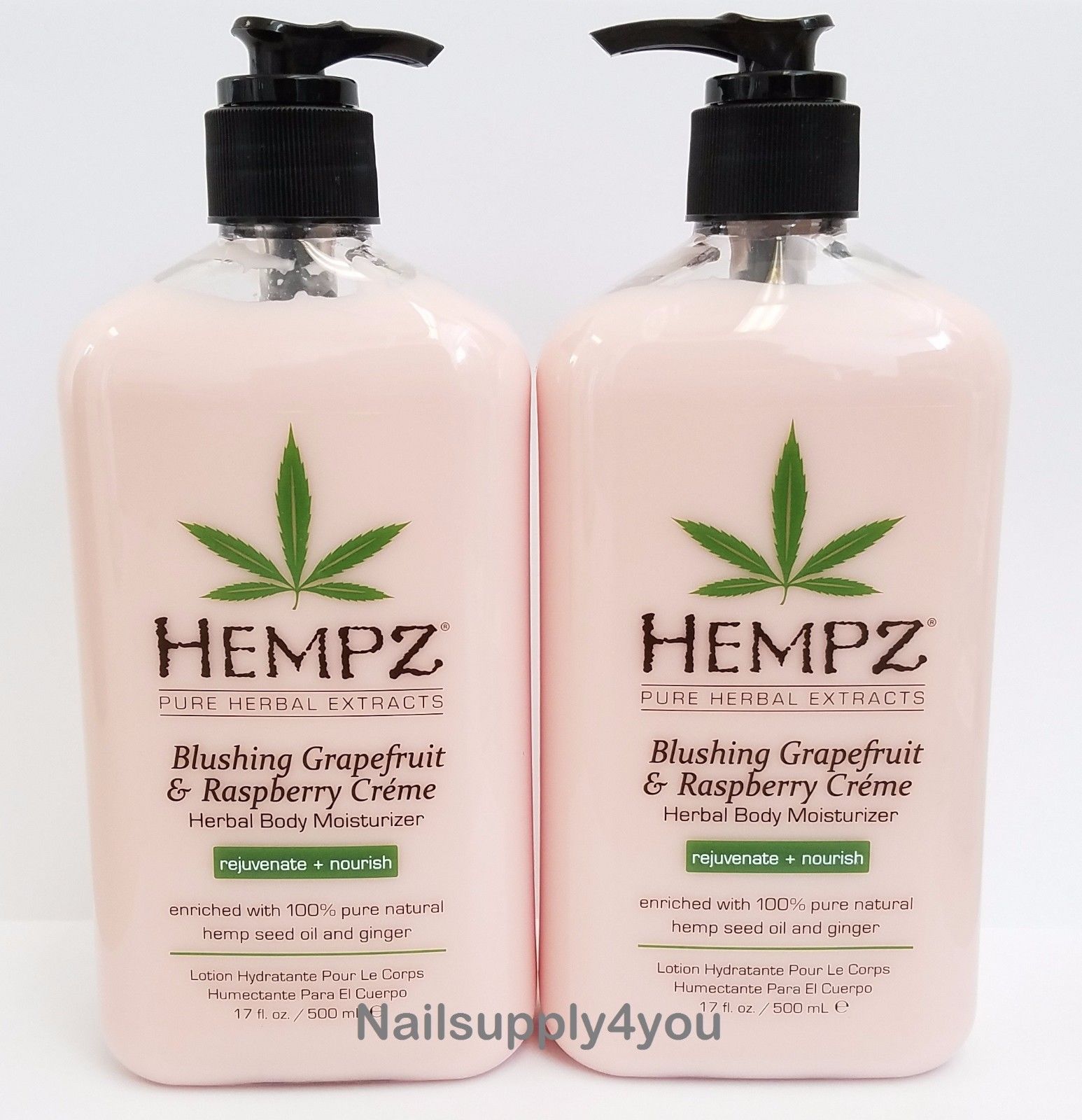 Hemp Lotion Raspberry Hempz Blushing Grapefruit & Raspberry Creme Herbal Body Moisturizer ...