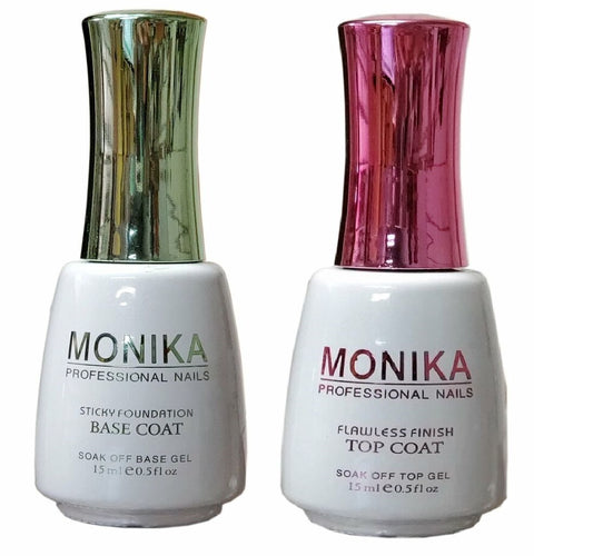 MONIKA Professional - Capa superior y capa base de gel UV/LED (sin limpieza) - 0.5 fl.oz/15 ml