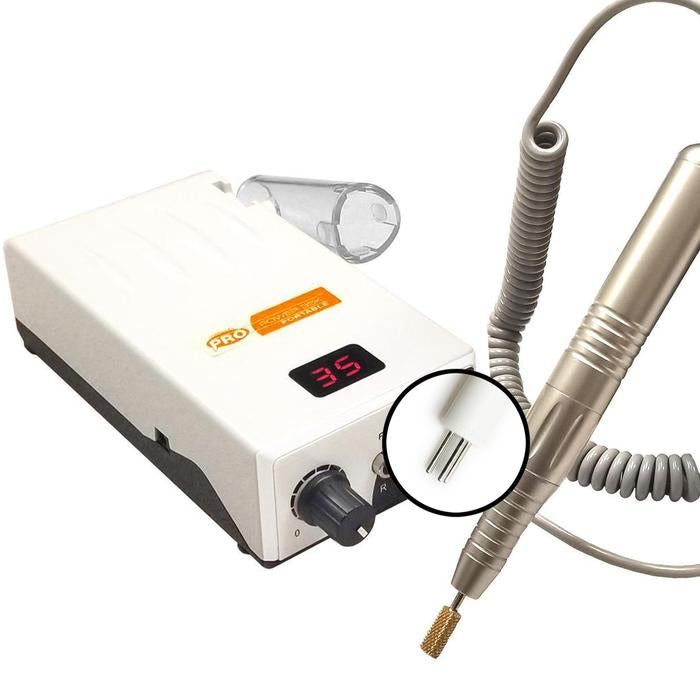 Máy giũa móng tay Medicool Pro Power 35K chạy điện cầm tay &amp; có thể sạc lại - Trắng ngọc trai