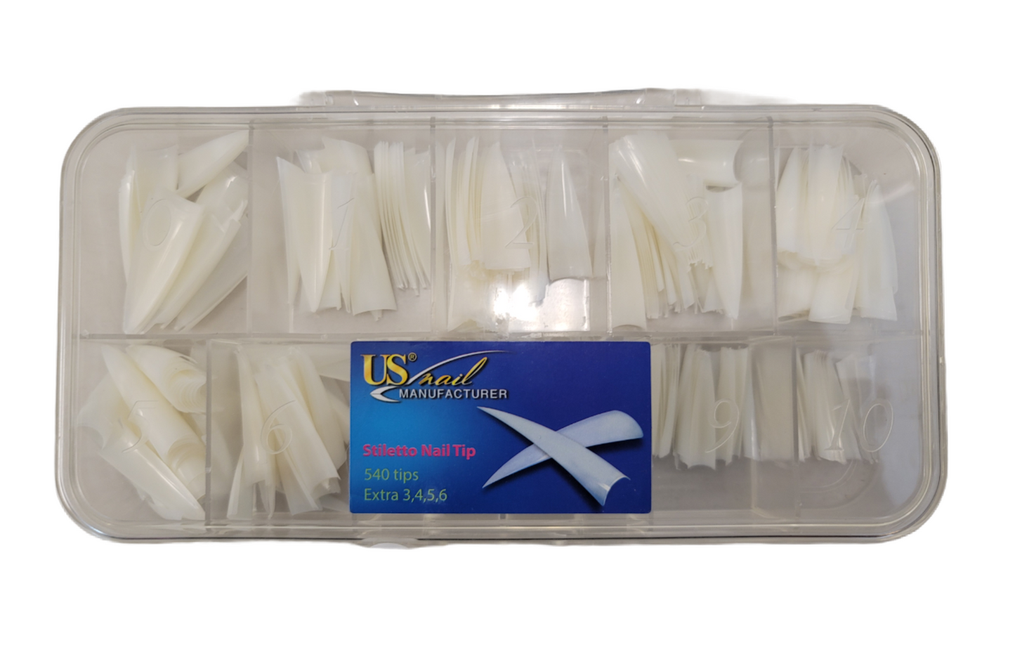 Puntas de uñas naturales Stiletto - 540 puntas/Caja