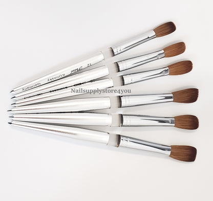 Petal Kolinsky Silver Handle Professional Acrylic Powder Nail Brush  (CRIMPED)