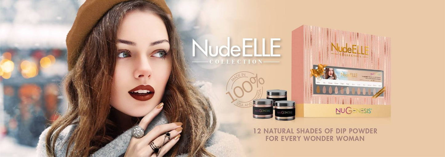 NUGENESIS -Bột nhúng làm móng tay Nude Elle Collection 12 màu 